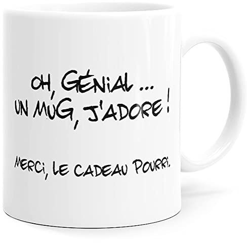 Luigi Collection Mug Humour Génial Merci le Cadeau Pourri Tasse Message drôle. Idée Cadeau Original Ami, Couple Amoureux Collègue Frère Sœur pour Anniversaire Noël? Souriez dès le Réveil