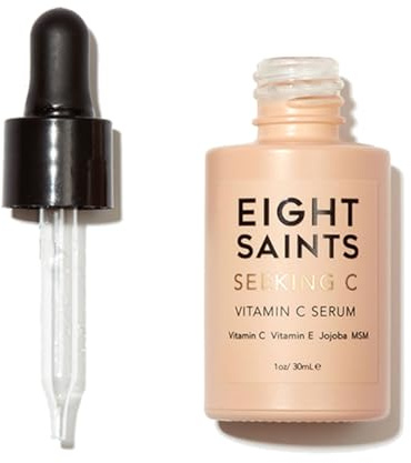 Eight Saints Vitamin C Serum For Face, Anti Aging Facial Serum, Hyaluronic Acid, Vitamin E, Aloe Vera and Jojoba Oil, Hydrating & Brightening Serum for Dark Spots, Fine Lines and Wrinkles, 1oz