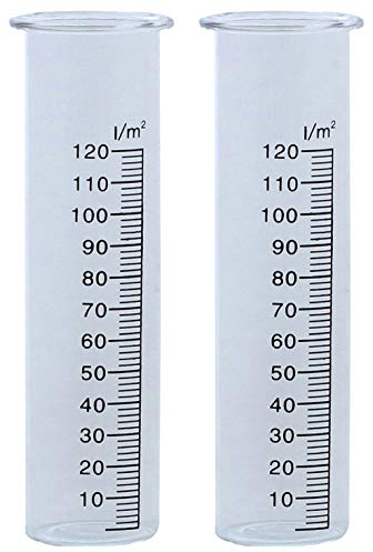 Novaliv 2X Ersatzglas Niederschlagsmesser I Glas Wassermenge Wetterstation I große Skala Regenmengenmesser Wetterfest