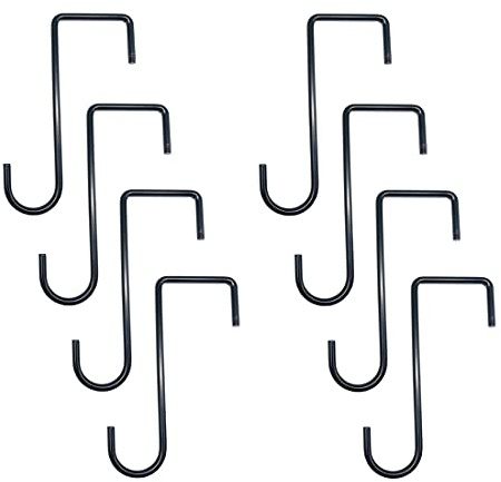Zimjoy 8 Stück Zaunhaken,Garten Hängehaken Pflanze Kleiderbügel Gaderobenhaken,Küchenhaken für Gartendeko,zum Aufhängen von Pflanzen,Vogelfutterspendern,Laternen,Windspielenr（schwarz