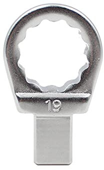 SagaSave Box End Interchangeable Torque Wrench Head, Chrome Vanadium Steel Replaceable Spanner Head Compatible with 9mm x 12mm Drive Cavity Wrenches (19mm)