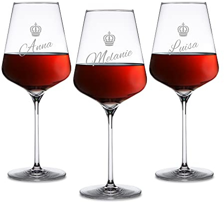 AMAVEL Juego de 3 copas de vino con grabado personalizado, regalo para amigos y amantes del vino, 500 ml