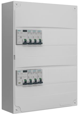 Tableau 2 rangées pré-équipé 2 inter. diff. 40A + 6 disjoncteurs