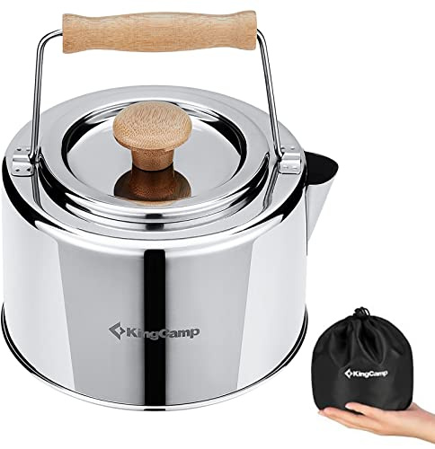 KingCamp Teekessel 1,2L Camping Kessel Teekanne Wasserkessel Tee Sieb Pot Stahl