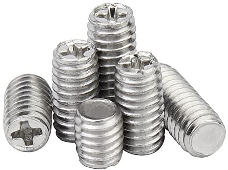 CONPHERON Madenschrauben Edelstahl Kreuzschlitz Cup Punkt Mini Schrauben Kleine Grub Screws M4x8mm, 50 Stück
