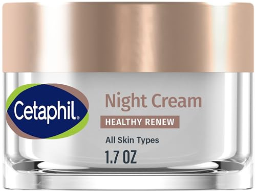 Cetaphil Healthy Renew Skin Tightening Night Cream 1.7 Oz, Wrinkle Repair Cream for Face with Peptides, Retinol Alternative Cream For Sensitive Skin, Fragrance Free