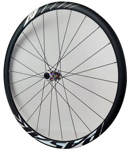 ZECHAO Rennrad-Laufradsatz 700c Scheibenbremse, 23-45C Rennradräder aus Aluminiumlegierung, geeignet for 8/9/10/11/12 Geschwindigkeiten mit Schnellspanner/24-Loch (Color : Front Wheel, Size : 700c)