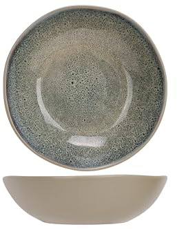 Cosy & Trendy Lot de 6 Assiettes Creuses en Grès Oona Sand, vert, D19Xh5,5 cm