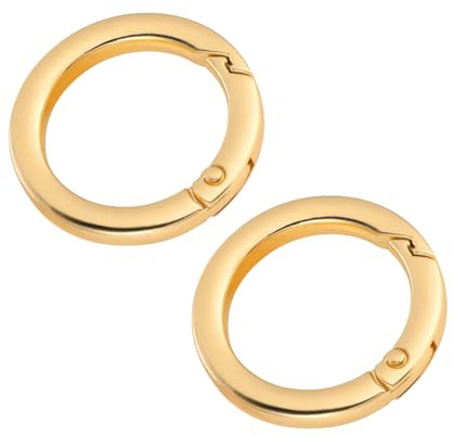 Tabanzhe Trigger Metal Spring O-ring Rotondo Snap Fibbia Trigger Lega di Zinco Molla Portachiavi Fibbia per borsa portafoglio borsa corda fai da te Artigianato Gioielli Chiusura a tracolla, Oro