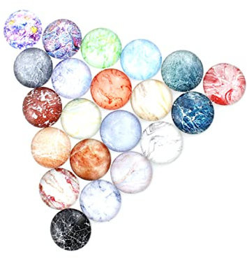Zerodeko 50 Stück bedruckte Cabochons mit flacher Rückseite Marmor Fliese alte Glascabochons ohrringe runder Aufkleber Schmuckmaterial selber machen Kristall Patch Verstreute Perlen Zubehör