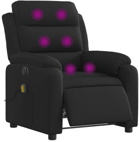 vidaXL Massagesessel Elektrisch Schwarz Stoff