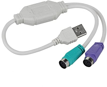 EVURU 1pc USB Macho a PS / 2 PS2 Teclado del Adaptador del Adaptador del Cable del Cable del convertidor
