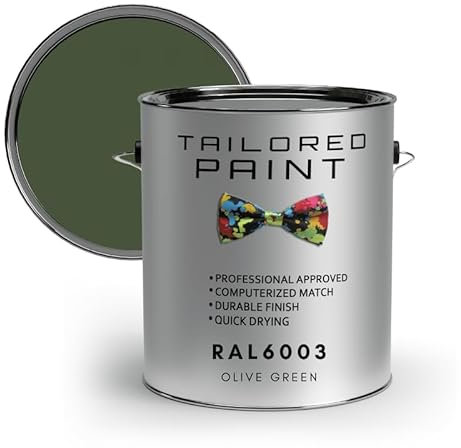 Tailored Paint uPVC Window & Door 1K Paint Brush or Spray On - Satin Finish - RAL6003, Olive Green - 250ml Tin