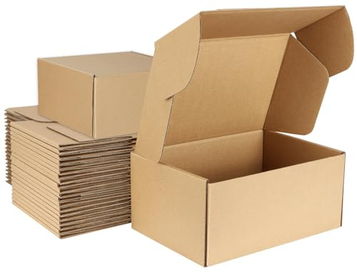VIDETOL 30 Stück Versandkartons, 23 x 15,5 x 10 cm, kleine Geschenkkartons, Wellpappe, Versandkartons zum Verpacken, Braun