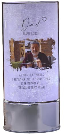 Personalised Dad Sympathy Gift Memorial Remembrance Light With Photo