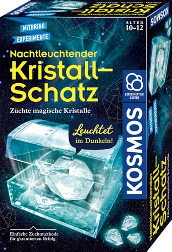 KOSMOS Nachtleuchtender Kristall Schatz, Kristalle selbst züchten | Experimentieren für Kinder ab 10 Jahre, Mitbringsel, kleines Geschenk