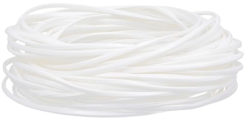 GORGECRAFT Cordón de Tira de Cuero Metalizado de 10 m, 2mm, para Trenzar Cuero Sintético, Color Blanco, Plano, Suave, para Manualidades de Costura, Cinturones, Pulseras, Joyas Y Ropa