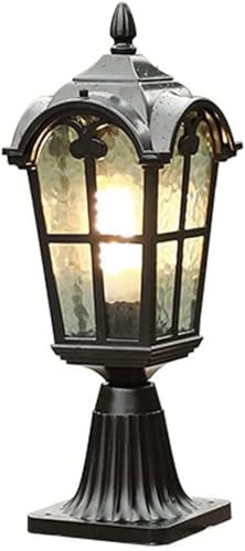 ASerZenith Lampadaire de Jardin rétro, lampadaire d'extérieur, borne de Jardin, Lampe de Colonne, Lampe de clôture en Aluminium, Lampe de Pilier E27, lampadaire étanche, lampadaire