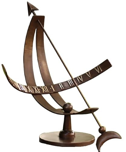 Generisch Bronze-Skulptur Sonnenuhr | braun | 40x40x49cm | Sonnenuhr aus Bronze | handgefertigt