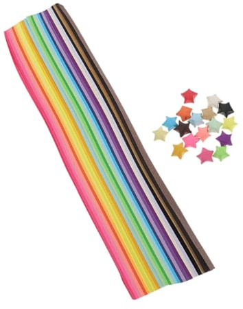 jojofuny 540Stücke Origami Sternpapierstreifen Farbige DIY Papiersterne für Basteln Sichere und Langlebige Materialien zur Dekoration von Partys und Geschenken Farben