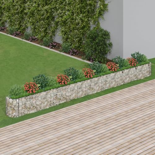 Panier de Gabion, Gabion pour Pierre Panier à Pierre Lit surélevé à Gabion Fer galvanisé 610x50x50 cm