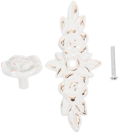 JECOMPRIS Europäische Schrankknöpfe mit Rosenmotiv Vintage Zinklegierung Zuggriff Blumenknöpfe für Kommoden und Schubladen Ergonomisch und Langlebig Einfache Installation