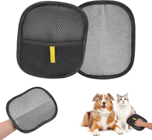Lixstyea Doppelseitige Fellpflegehandschuh für Haustier - 2 Stück Antistatische Handschuhe für Katzen und Hunde, Fell Magnet Handschuh, Katzen Handschuhe Fellpflege, Fellpflege Handschuhe für Pets