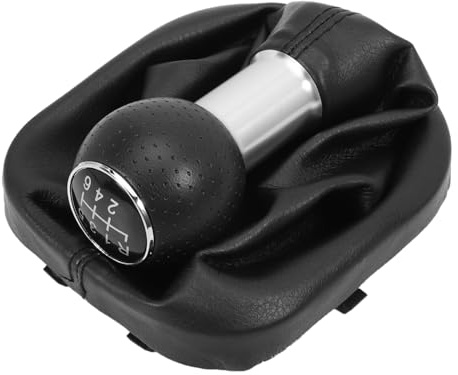 Fraylis Auto Kit Cuffia Leva Cambio (6 marce) per Tour-an 1T Caddy III 3 Pomelli leva cambio cuciture nere per 1T0711113 2K0711113 1T0711456
