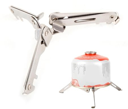 Gas Canister Tripod - Compact Camping Stove, Folding Tank Base | Lightweight Stabiliser Holder for Hiking Picnic Cookers and Portable Fuel Cartridges Outdoor