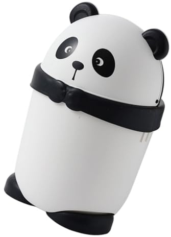 iplusmile Poubelle Panda Cartoon pour Garçon Fille avec Couvercle Oscillant Corbeille Plastique Compacte pour Chambre et Bureau Rangement Pratique et Sécurisé