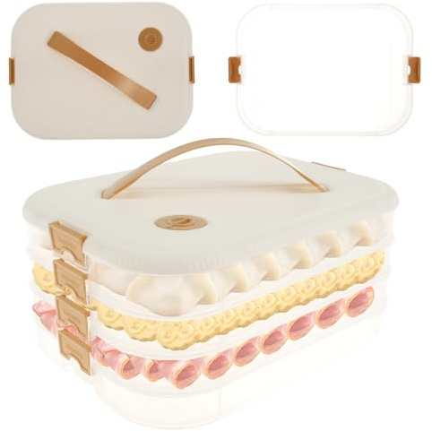 Toaboa 4 Schicht Wurstbox Kühlschrank 30x22x14cm, Aufschnittbox Stapelbar Abnehmbar, Wurst Aufbewahrung mit Zeitskala, Griff, Transparent Aufschnittdosen für Zuhause, Büro, Wohnung