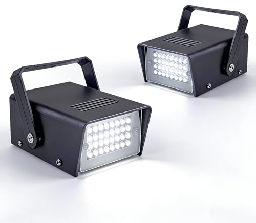2 Packungen Mini Stroboskop Licht, 32 LED Disco Licht Partylicht Strobe Light, Stroboskope weiß Blitzlichter für DJ Halloween Karaoke Party in Kleinen Räumen Parties