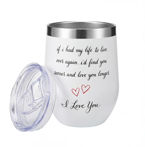 Coolparty Valentines Day Gift for Her Him, 350ml Insulated Tumbler I Love You Anniversary Birthday Wedding Romantic Present for Boyfriend Girlfriend Wife Husband Couples