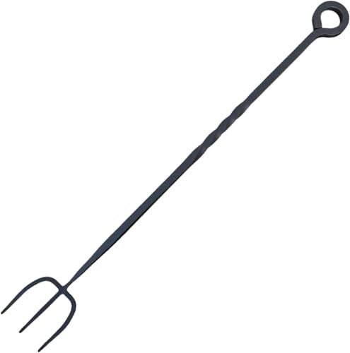 Unibos | Heavy Duty Long Fireside Toasting Fork | Premium Quality Heavy Cast Iron with A Black Finish | Toasting Fork for Log Burners & Open Fires