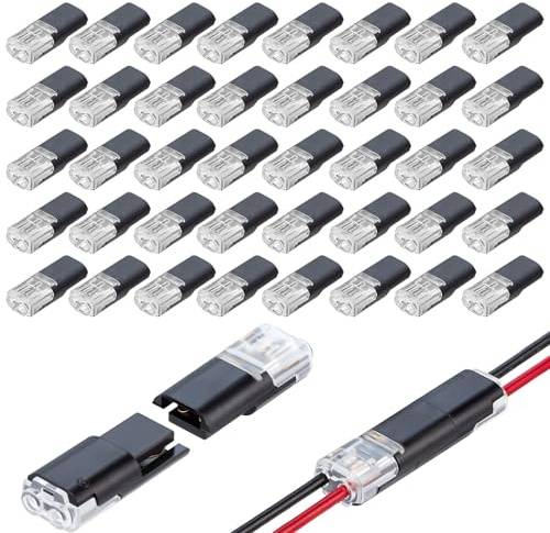 40 Pcs Waterproof Automotive Wire Connectors 2-Pin, 2Pin Wire Connectors, Push Fit Wires Connector, for 18-22 AWG Wires, Plug-in Cable Terminals for Cars and Trucks