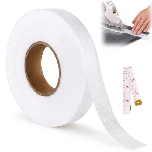 Noa Home Deco Cinta Termoadhesiva para Dobladillos 64m x 20mm Blanco, Banda Adhesiva Tela sin Coser, Lavable Plancha Cortinas Pantalones Ropa, Reparación Bricolaje