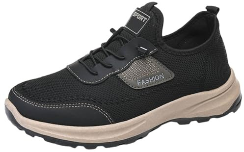 Herrskor lätta löparskor andningsbara promenader sportskor ortopedisk arbetssko bekväma vardagliga sneakers snörning nät sommar skor tjock botten träningsskor för utomhus gym löpning
