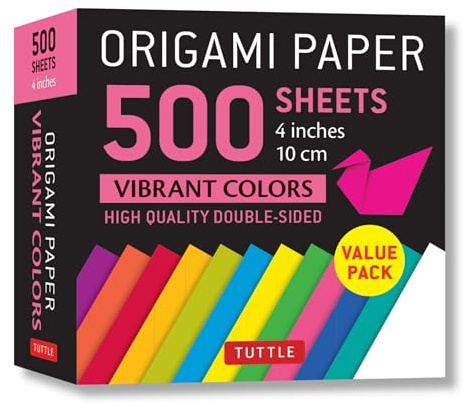 Origami Paper 500 Sheets Vibrant Colors 4 (10 CM): Tuttle Origami Paper: High-Quality Double-Sided Origami Sheets Printed with 12 Different Colors
