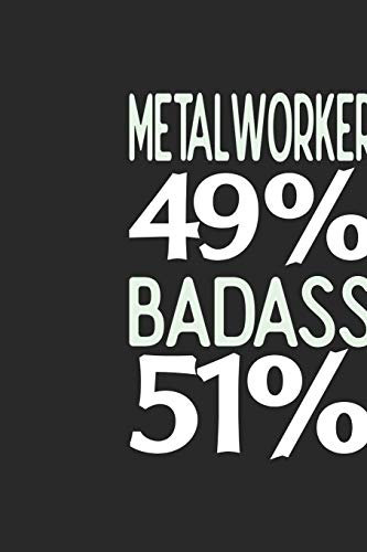 Metalworker 49 % BADASS 51 %: Metalworker Notebook | Metalworker Journal | 110 SKETCH Paper Pages | 6 x 9 | Handlettering | Logbook