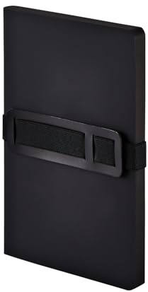 Nuuna Notizbuch A5 Voyager M - Schwarz, Leder schwarz | Dotted Journal | 3.5 mm Punktraster Grau | 176 nummerierte Seiten | 120 g Premium-Papier | made in Germany