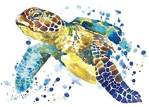 Ideen mit Herz Color Bügeltransfer, DIN A4, Schildkröte | Textilien wie T-Shirts & Taschen mit Bügelmotiven verzieren | Bilder schnell & einfach aufbügeln | DIY Textildesign