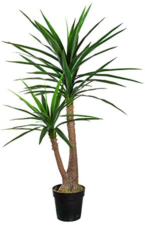 HTT Decorations - Künstliche Yucca Palme - Hochwertige Kunstpflanzen - 120 cm hoch
