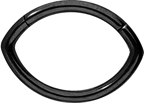 PIERCINGLINE Clicker de acero quirúrgico Óvalo | Piercing para Septum Tragus Helix | negro