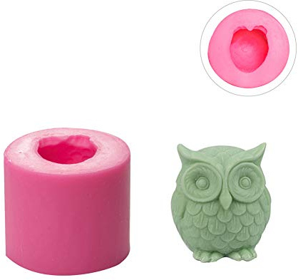 WANDIC Silikon-Gießformen, 1 Stck 3D Eule Kerzenform, Zylinder Silikonform Für Kerzen DIY Crafts Making