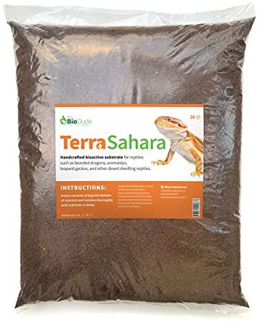 The Bio Dude Terra Sahara Bioactive Reptile Substrate 36 quarts for terrariums and vivariums. Bioactive Substrate for Bearded Dragons, Uromastyx, Leopard Geckos and More!