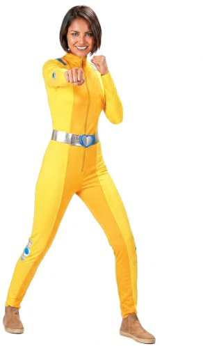 DEGUISE TOI - Déguisement Totally Spies jaune Alex femme - Combinaison - Ceinture - S - Jaune - Déguisements adultes - 100% Polyester - Lavage à la main - Carnaval