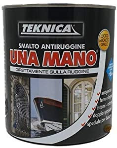Smalto antiruggine lucido UNA MANO- Teknica direttamente sulla ruggine 750 ml (BIANCO PERLA)
