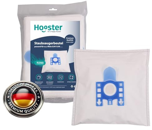 Hooster 20 Stück Staubsaugerbeutel passend für Miele S 8340 / S8340 / S.8340 / S/8340 / S-8340 Powerline/mit Plastik Aufsatz
