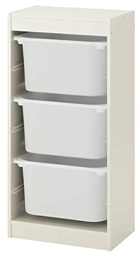 Trofast IKEA Regal, Aufbewahrung mit Boxen 46x30x94 cm Set NEU Regal weiß / 3 Boxen weiß