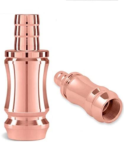 DILAW® Shisha TRIPHAN V2A Edelstahl Schlauchadapter 18/8 Schliff Set 2-teilig Universal Hookah Wasserpfeife zubehör, Menge:3er Pack, Farbe:Rosé Gold